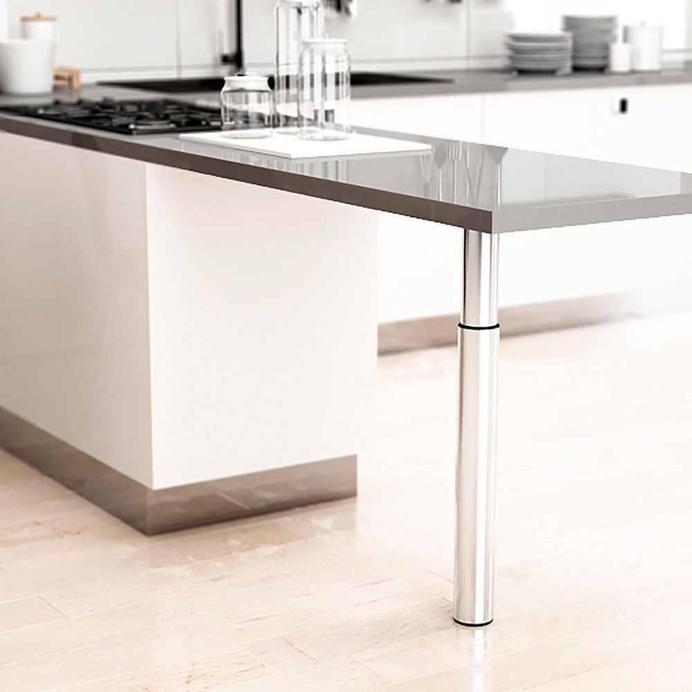 PATA EXTENSIBLE CILÍNDRICA, MODELO 406E, DE ACERO CON ACABADO CROMO BRILLO, Ø60 x 710/1100 mm - Imagen 3
