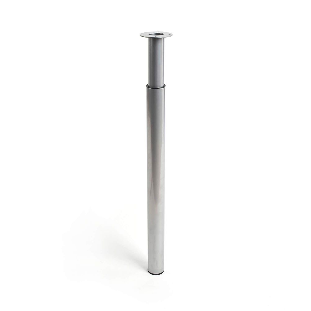 PATA EXTENSIBLE CILÍNDRICA, MODELO 406E, DE ACERO CON ACABADO ALUMINIO, Ø60 x 710/1100 mm