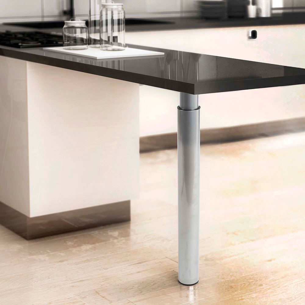 PATA EXTENSIBLE CILÍNDRICA, MODELO 406E, DE ACERO CON ACABADO ALUMINIO, Ø60 x 710/1100 mm - Imagen 3