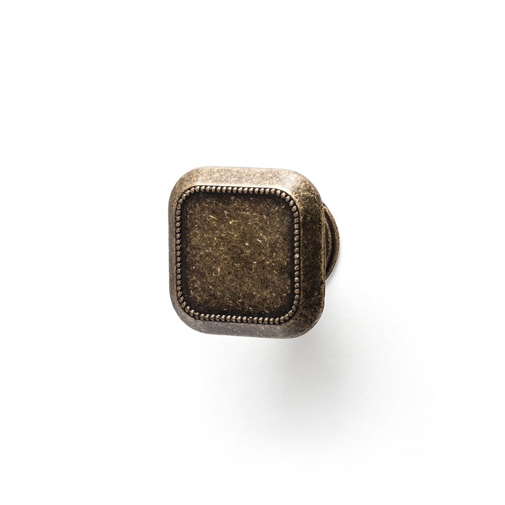 POMO PARA MUEBLE, MODELO 3120, DE ZAMAK CON ACABADO CUERO VIEJO, 30 x 30 mm, BLISTER 4 uds - Imagen 2
