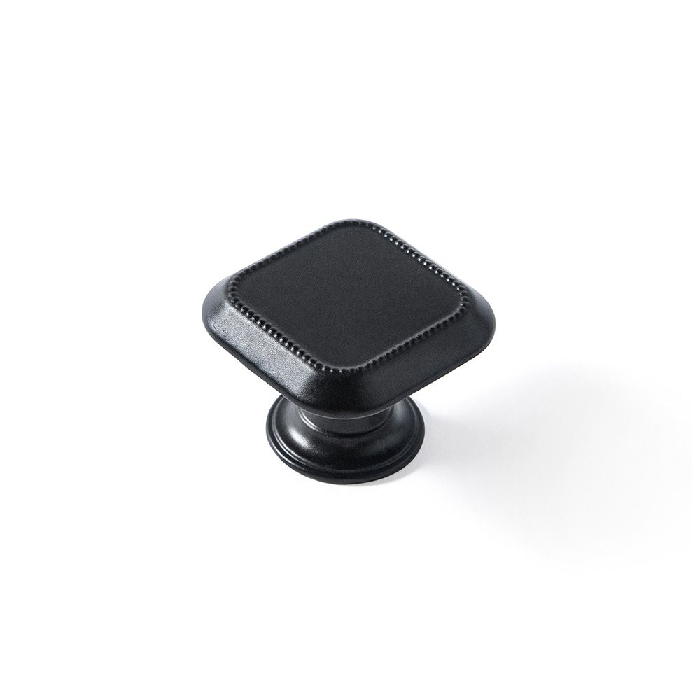 POMO PARA MUEBLE, MODELO 3120, DE ZAMAK CON ACABADO NEGRO MATE, 30 x 30 mm, BLISTER 4 uds