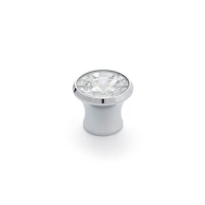 POMO PARA MUEBLE, MODELO 943, DE CRISTAL CON ACABADO CROMO BRILLO - TRANSPARENTE, Ø27 mm, BLISTER 4 uds