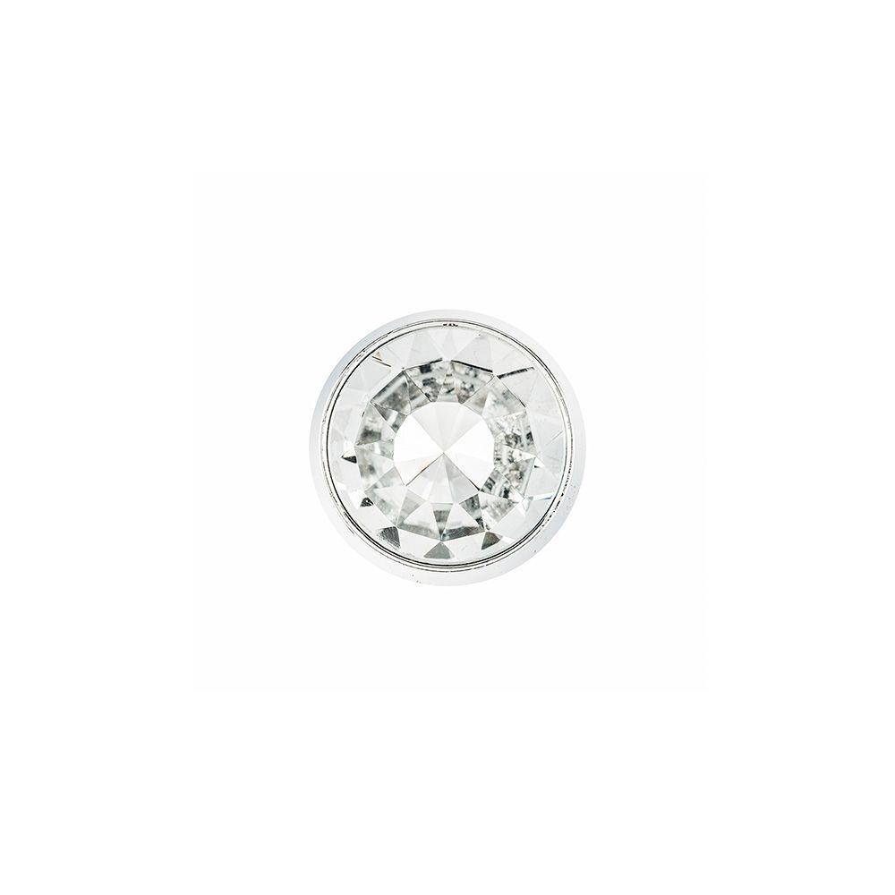 POMO PARA MUEBLE, MODELO 943, DE CRISTAL CON ACABADO CROMO BRILLO - TRANSPARENTE, Ø27 mm, BLISTER 4 uds - Imagen 2