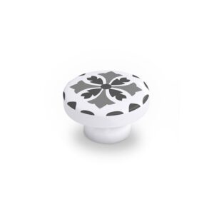 POMO PARA MUEBLE, MODELO E243, DE MADERA CON ACABADO GRIS, Ø38 mm, BLISTER 4 uds