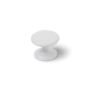 POMO PARA MUEBLE, MODELO 756, DE ZAMAK CON ACABADO BLANCO, Ø33 mm, BLISTER 4 uds