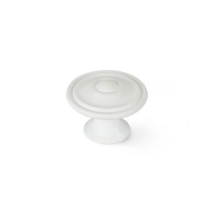 POMO PARA MUEBLE, MODELO 3110, DE ZAMAK CON ACABADO BLANCO PORO, Ø35 mm, BLISTER 4 uds