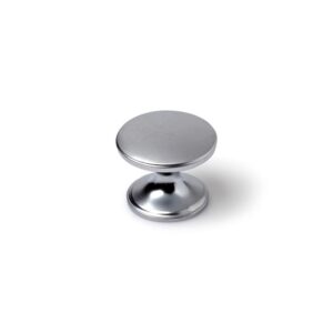 POMO PARA MUEBLE, MODELO 756, DE ZAMAK CON ACABADO CROMO MATE, Ø33 mm, BLISTER 4 uds