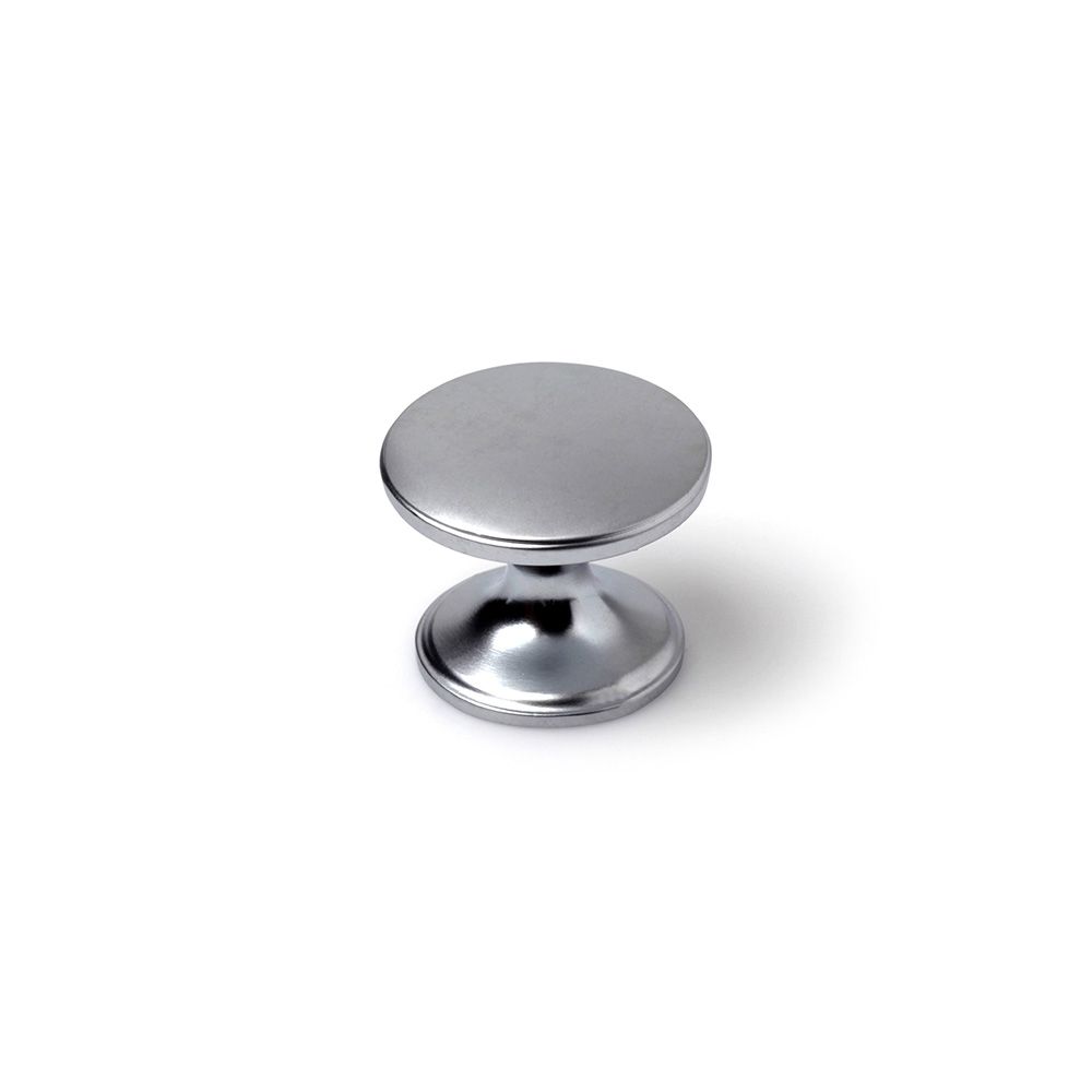 POMO PARA MUEBLE, MODELO 756, DE ZAMAK CON ACABADO CROMO MATE, Ø33 mm, BLISTER 4 uds