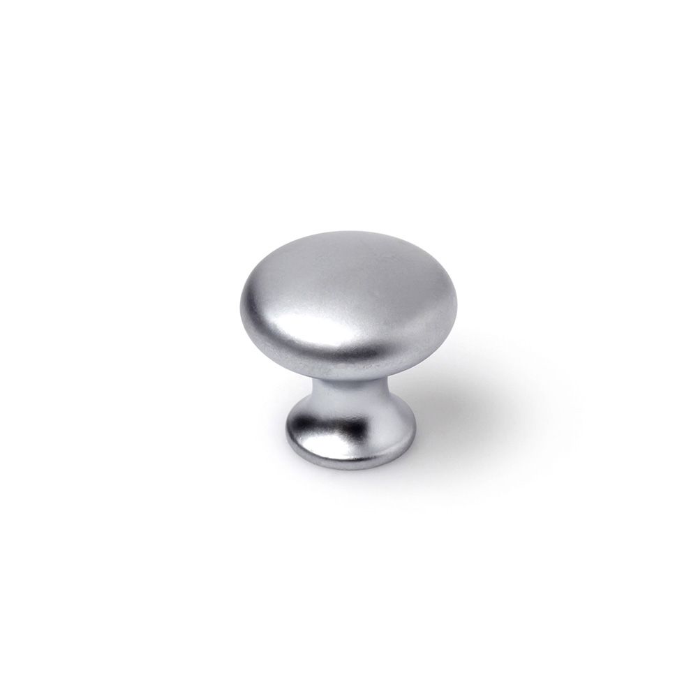 POMO PARA MUEBLE, MODELO 760, DE ZAMAK CON ACABADO CROMO MATE, Ø25 mm, BLISTER 4 uds