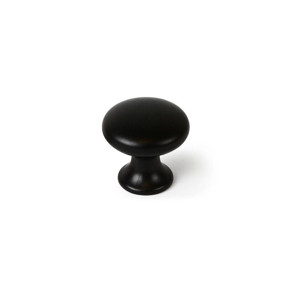POMO PARA MUEBLE, MODELO 760, DE ZAMAK CON ACABADO NEGRO MATE Ø25 mm, BLISTER 4 uds