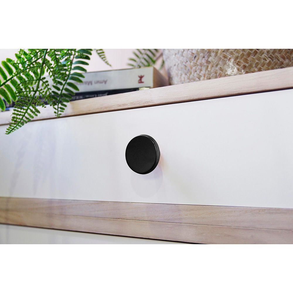 POMO PARA MUEBLE, MODELO 774, DE ZAMAK CON ACABADO NEGRO MATE, Ø35 mm, BLISTER 2 uds - Imagen 4