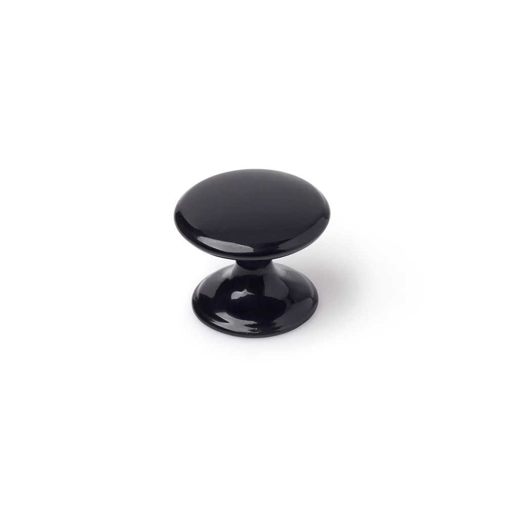 POMO PARA MUEBLE, MODELO 756, DE ZAMAK CON ACABADO NEGRO, Ø33 mm, BLISTER 4 uds