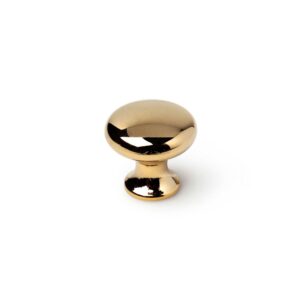 POMO PARA MUEBLE, MODELO 760, DE ZAMAK CON ACABADO ORO Ø25 mm, BLISTER 4 uds