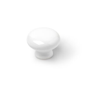 POMO PARA MUEBLE, MODELO 821, DE PORCELANA CON ACABADO BLANCO, Ø35 mm, BLISTER 4 uds