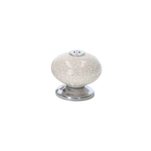 POMO PARA MUEBLE, MODELO E509, DE PORCELANA CON ACABADO BLANCO, Ø40 mm, BLISTER 4 uds