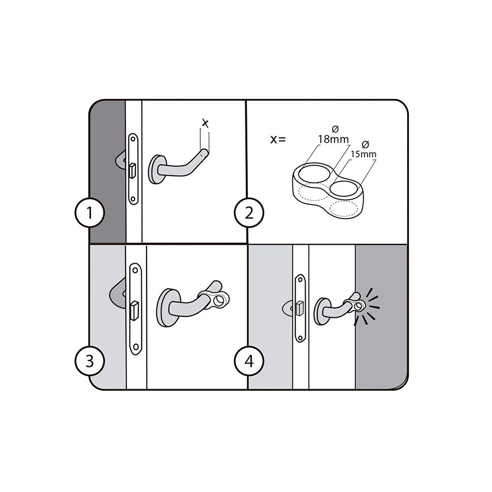 TOPE PARA MANILLA DE PUERTA, DE PLÁSTICO FLEXIBLE CON ACABADO TRANSPARENTE, 2 uds, BLISTER - Imagen 2