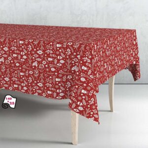 ROLLO DE HULE MANTEL NAVIDAD ROJO NORDIC 1,40 x 25 m
