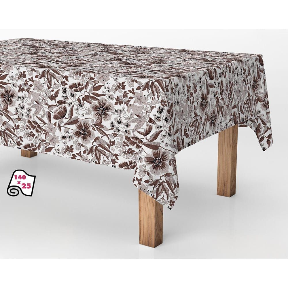 ROLLO DE HULE ANTIMANCHAS FLORES MODERN 1,40 x 25 m