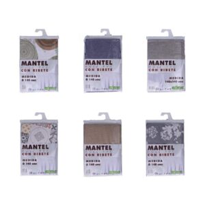MANTEL DE HULE RIBETEADO REDONDO MODELOS VARIADOS Ø140 cm