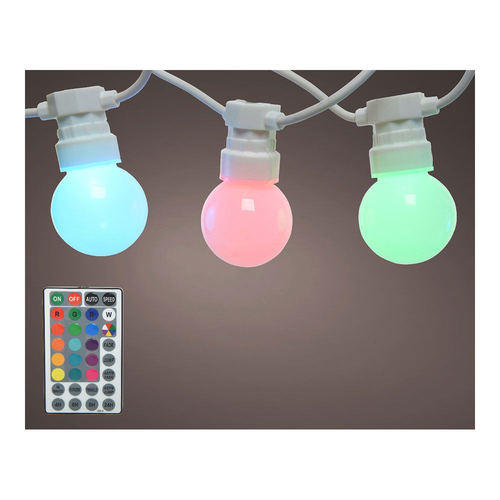 GUIRNALDA 20 BOMBILLAS LED RGB EXTERIOR 14,5m IP44 LUMINEO - Imagen 2