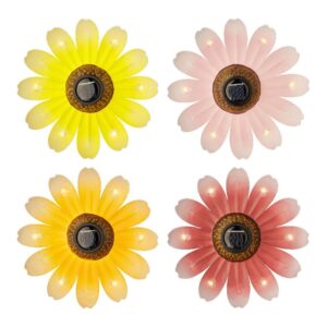 FIGURA SOLAR METÁLICA CON FORMA DE FLOR COLORES SURTIDOS Ø14 x 4 cm