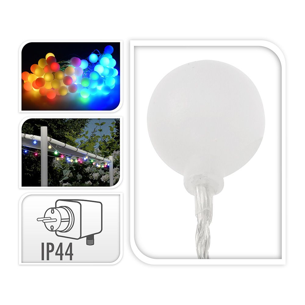 GUIRNALDA 80 LEDS, MULTICOLOR COLORES VIVOS, EXTERIOR, 16 m - Imagen 2
