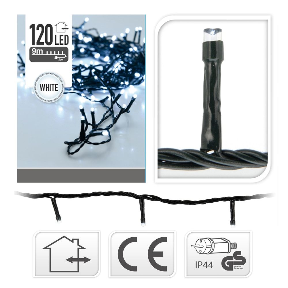 GUIRNALDA CON FUNCIÓN FIJA, USO EXTERIOR, BLANCO FRÍO, 120 LEDS, 9 m - Imagen 2
