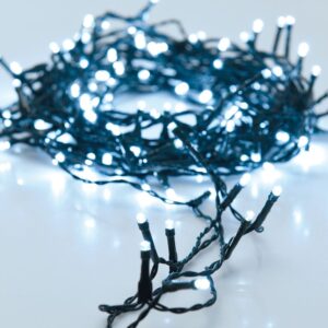 GUIRNALDA CON FUNCIÓN FIJA, USO EXTERIOR, BLANCO FRÍO, 180 LEDS, 13,50 m