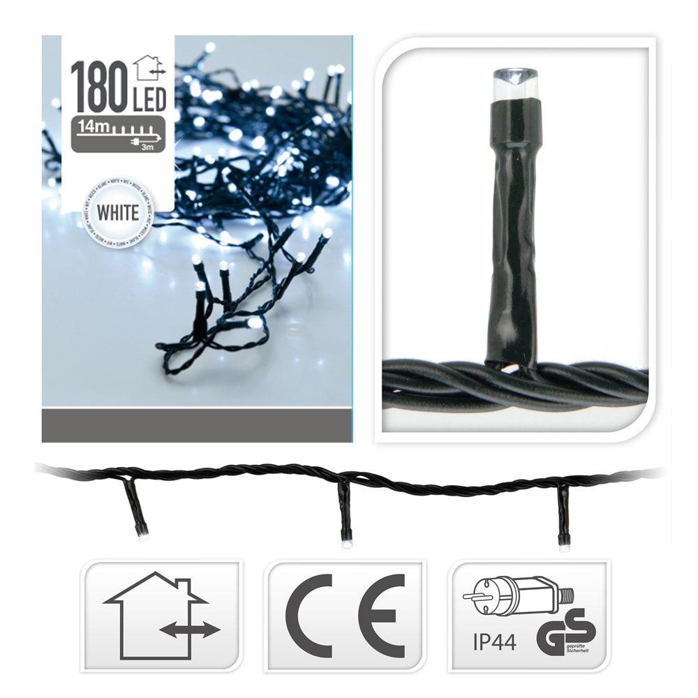 GUIRNALDA CON FUNCIÓN FIJA, USO EXTERIOR, BLANCO FRÍO, 180 LEDS, 13,50 m - Imagen 2