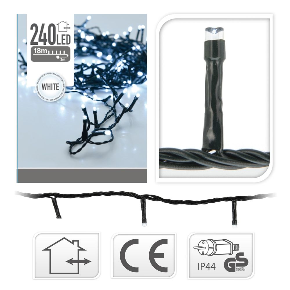 GUIRNALDA CON FUNCIÓN FIJA, USO EXTERIOR, BLANCO FRÍO, 240 LEDS, 18 m - Imagen 2