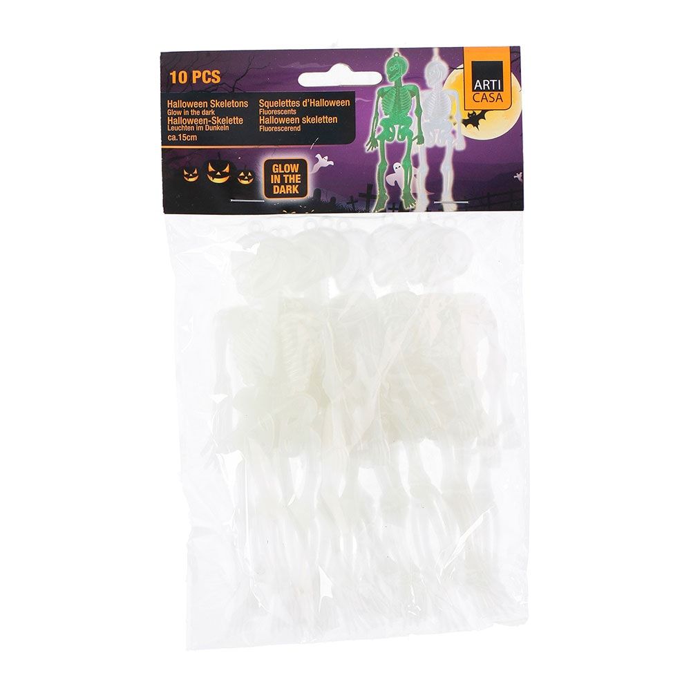 ESQUELETOS HALLOWEEN BRILLAN EN LA OSCURIDAD 15 cm, 10 uds - Imagen 2