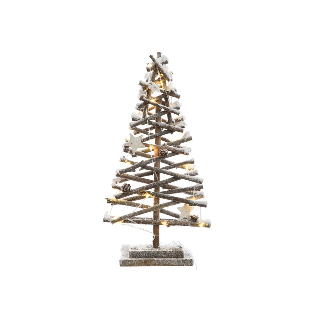 ARBOL DE TRONCOS MICRO LED EFECTO NEVADO 25 x 12 x 50 cm