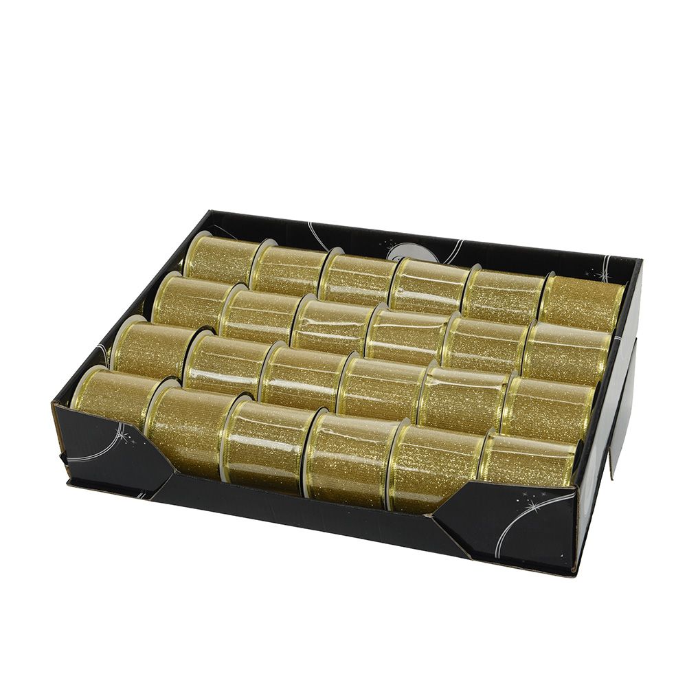 LAZO CON PURPURINA DORADO 270x6,3cm - Imagen 2