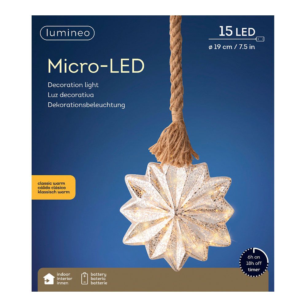 ESTRELLA MICROLED Ø19x5cm 15 LEDS - Imagen 3