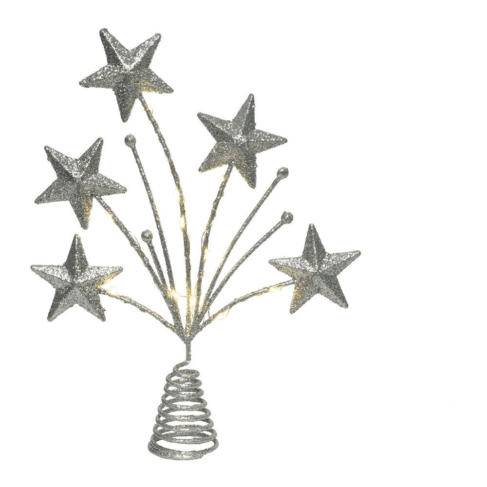 ADORNO PARA COPA ÁRBOL DE NAVIDAD ESTRELLA 5x21x31cm 12 LEDS COLORES SURTIDOS - Imagen 3