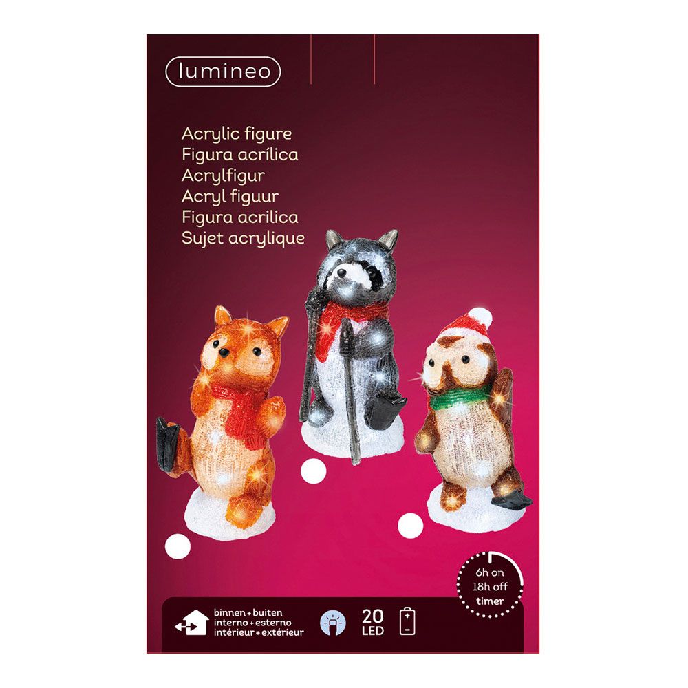 FIGURAS DE ANIMALES ACRILICAS LED PARA EXTERIOR 13x10x24cm 20 LEDS MODELOS SURTIDOS - Imagen 3