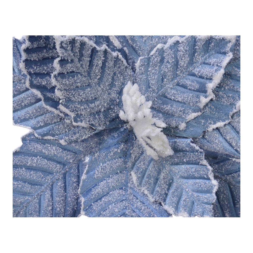 FLOR DE PASCUA AZUL DE POLIESTER EFECTO CONGELADO Ø34x6cm COLORES/MODELOS SURTIDOS - Imagen 3