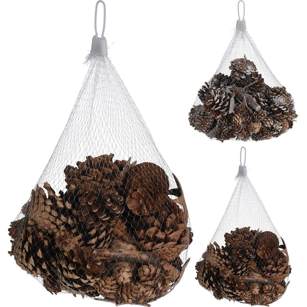 PIÑAS PARA DECORAR, 2 MODELOS, NEVADAS Y SIN NEVAR.