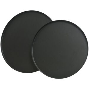 BANDEJAS REDONDA DE ACERO NEGRO MATE 2 MEDIDAS, Ø35 cm Y Ø30 cm