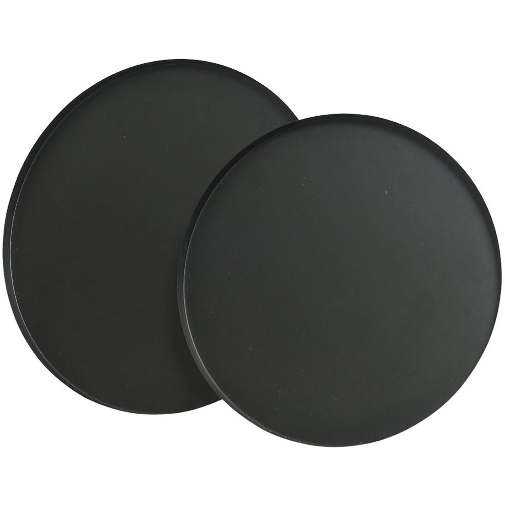 BANDEJAS REDONDA DE ACERO NEGRO MATE 2 MEDIDAS, Ø35 cm Y Ø30 cm