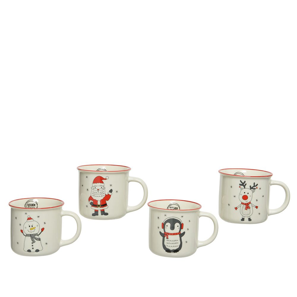 TAZA DE PORCELANA CON MOTIVOS NAVIDEÑOS, MODELOS VARIADOS