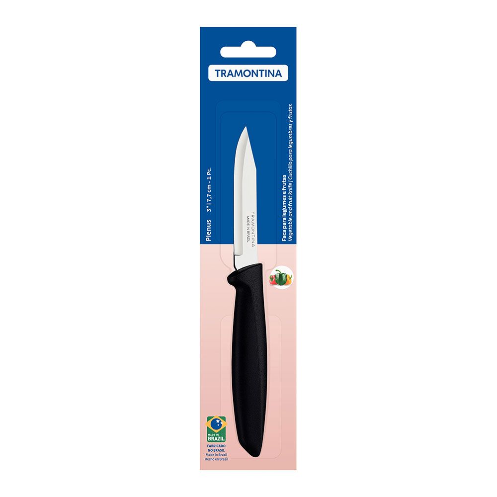 CUCHILLO PARA LEGUMBRES Y FRUTAS PLENUS NEGRO 7,7 cm BLISTER - Imagen 2