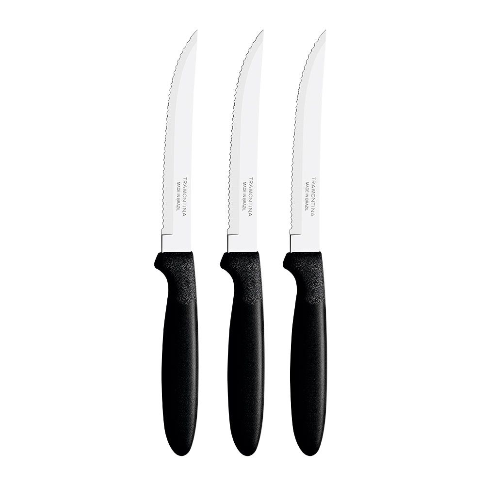 CUCHILLOS DE ASADO IPANEMA NEGRO 21,3 cm 3 uds