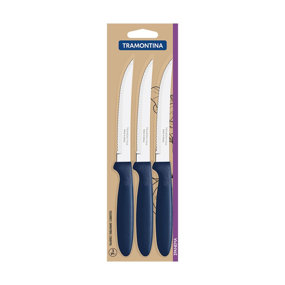 CUCHILLOS DE ASADO IPANEMA AZUL 21,3 cm 3 uds - Imagen 2