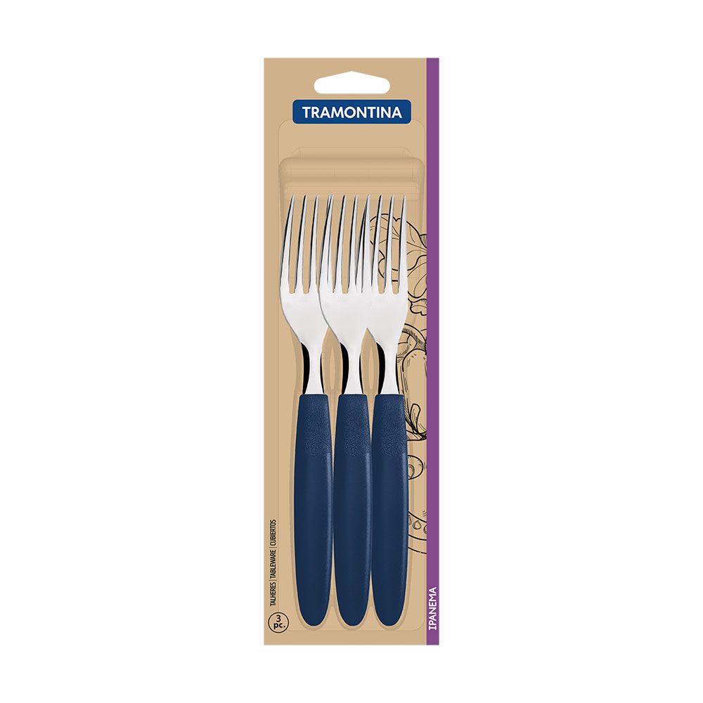 TENEDOR DE MESA IPANEMA AZUL 19,1 cm 3 uds - Imagen 2