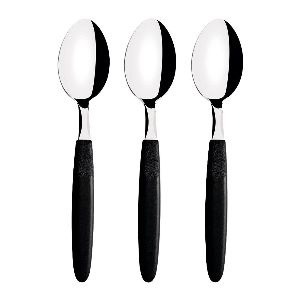 CUCHARA DE MESA IPANEMA NEGRO 19 cm 3 uds