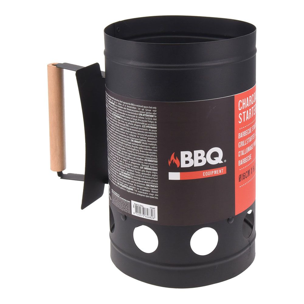 ARRANCADOR PARA BARBACOA DE CARBÓN, COLOR NEGRO, Ø27 cm