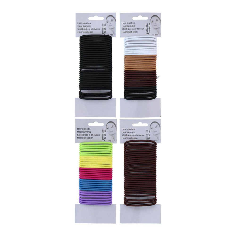 ELÁSTICOS PARA EL CABELLO COLORES SURTIDOS 30 uds