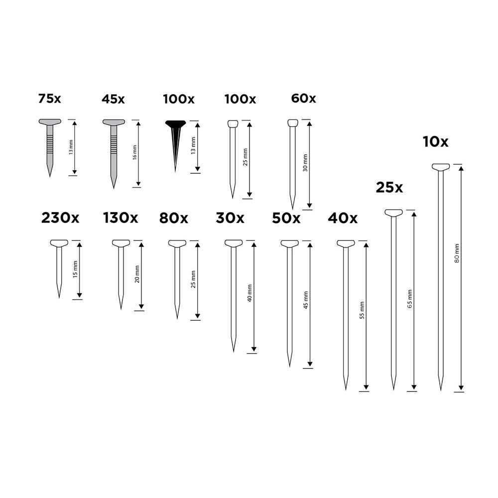 SURTIDO DE CLAVOS, 975 PIEZAS ST BLACK+DECKER - Imagen 2
