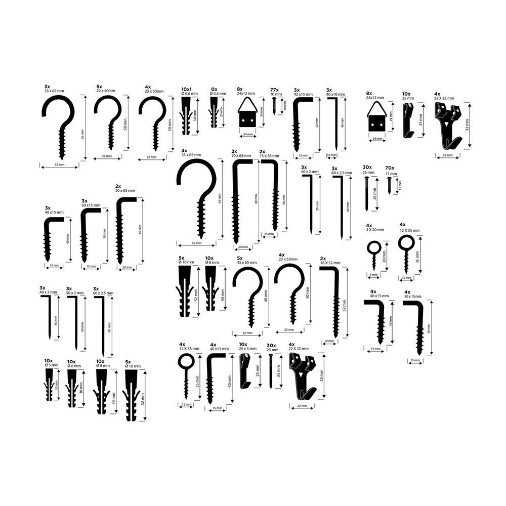 SURTIDO DE ALCAYATAS/HEMBRILLAS/GANCHOS Y COLGADORES PARA CUADROS 198 PIEZAS ST/PL BLACK+DECKER - Imagen 2